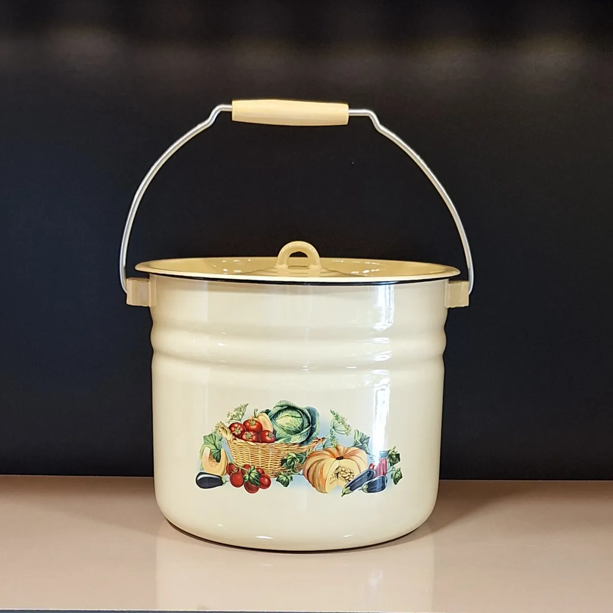 سطل 12لیتری لعابی طرح کدو